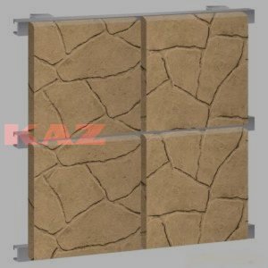 Стеновые кассеты под камень 575х575, 0,7 мм, закрытые, оцинкованные 